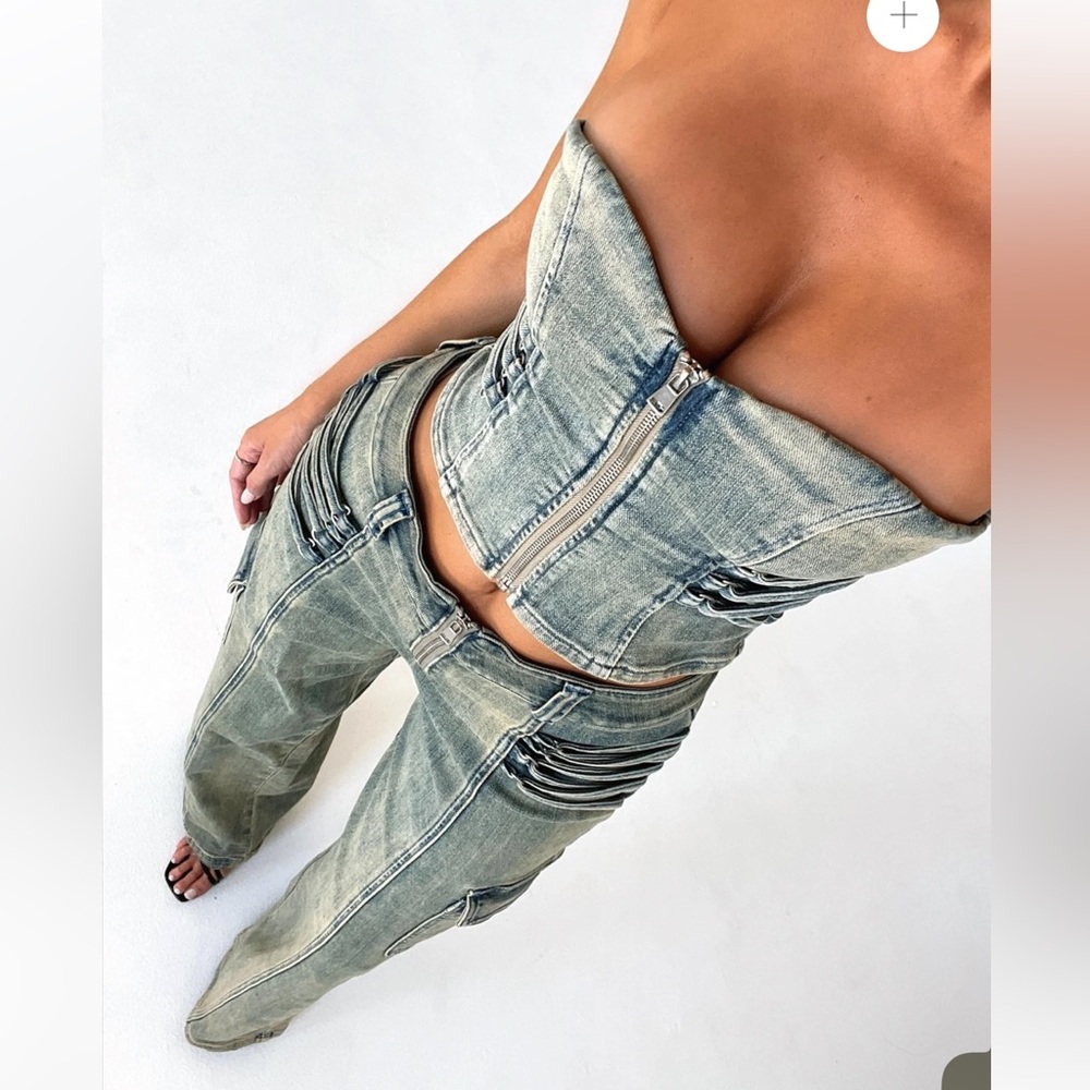 Outcast Joelle Denim Corset and Cargo Pants